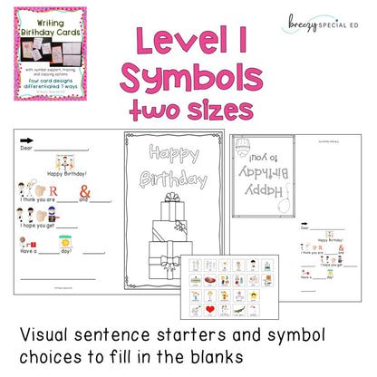 Write a Birthday Card Differentiated for ALL your Special Education Students