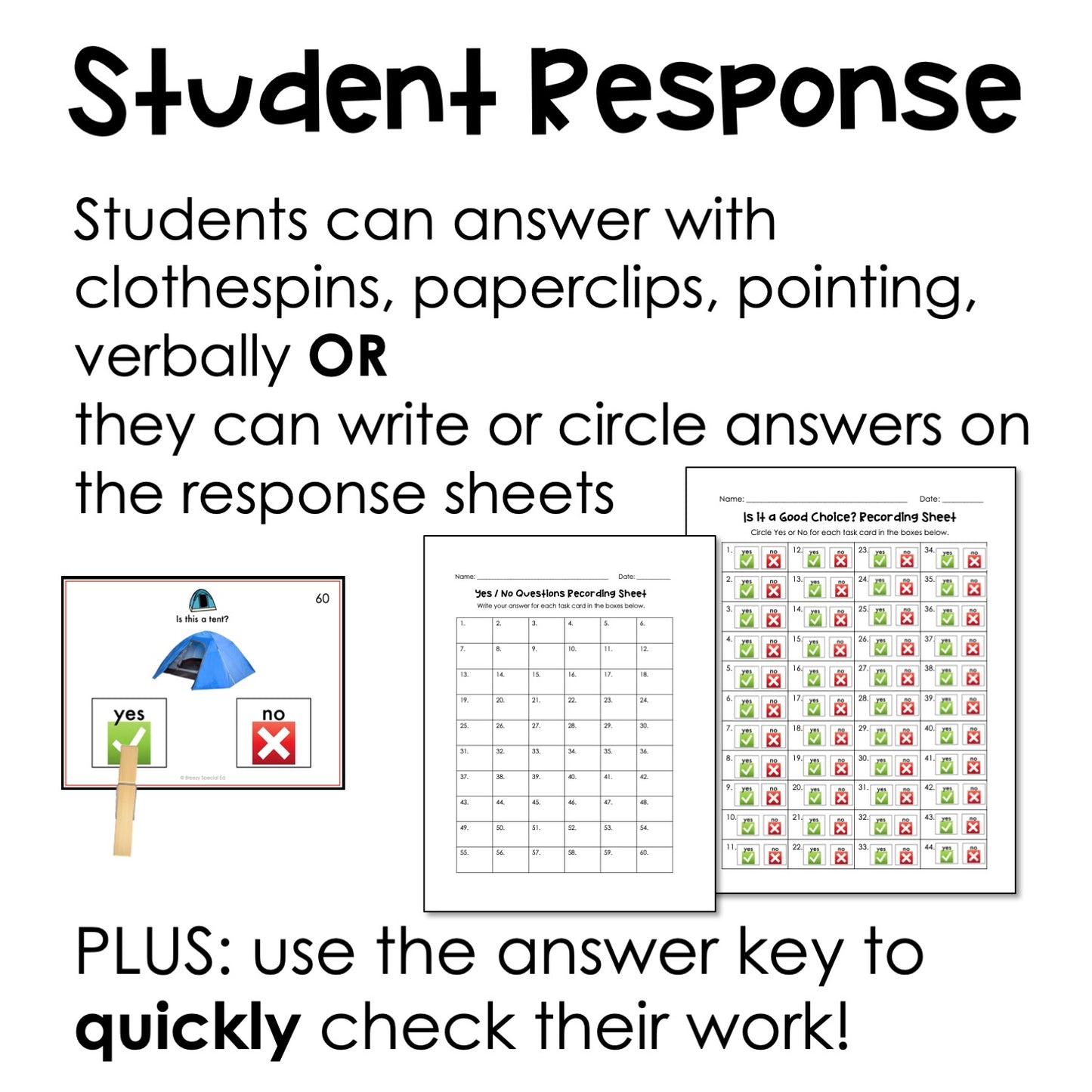 Yes/No Questions. Behavior Task Cards for autism and special education