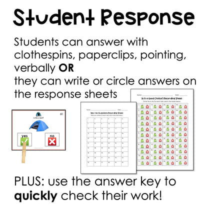 Yes/No Questions. Behavior Task Cards for autism and special education