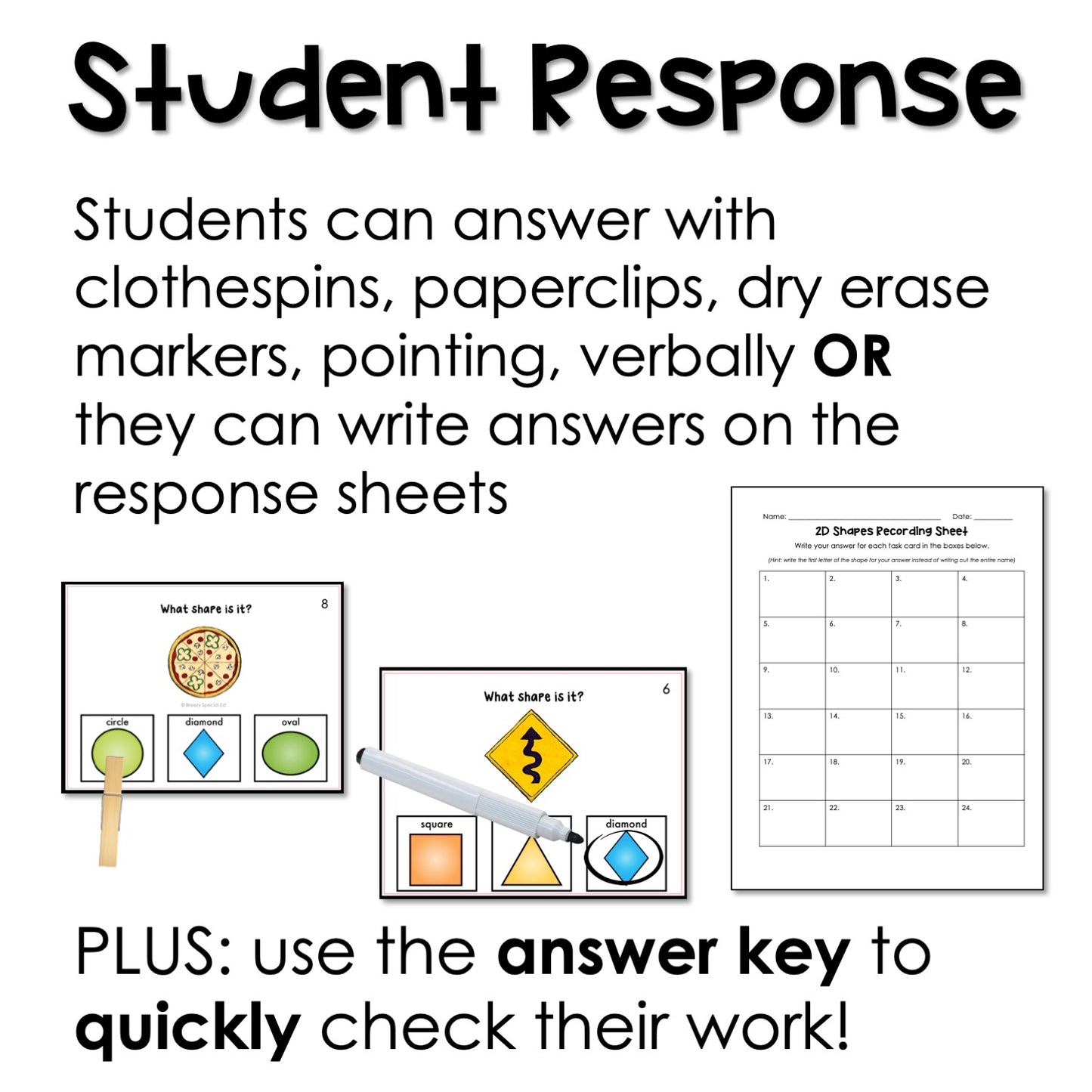 Shape Task Cards (2D) for autism and special education
