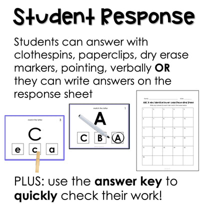 ABC & abc identical matching task cards for autism and special education