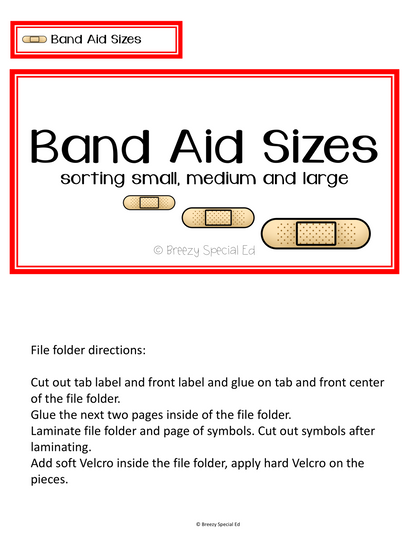 First Aid Life Skill File Folders for Special Education