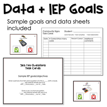 Yes/No Questions. Behavior Task Cards for autism and special education