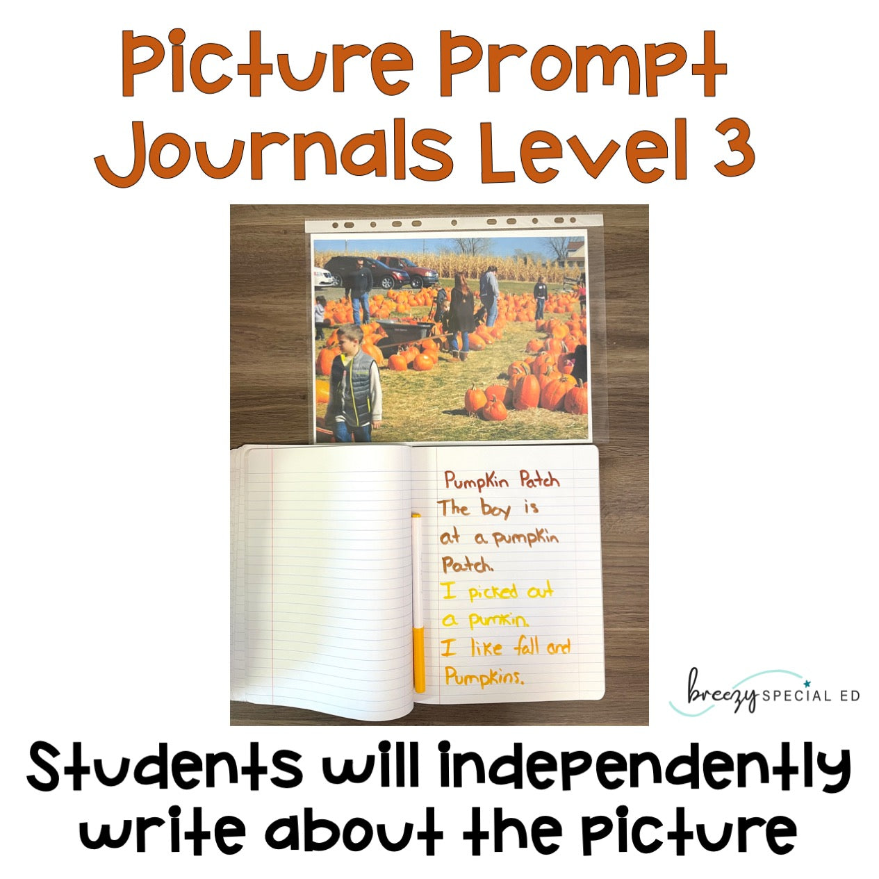 Fall / Autumn / Back to School Picture Journal Prompts {Leveled Writing}