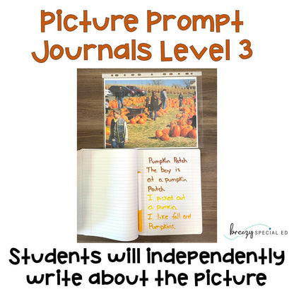 Fall / Autumn / Back to School Picture Journal Prompts {Leveled Writing}