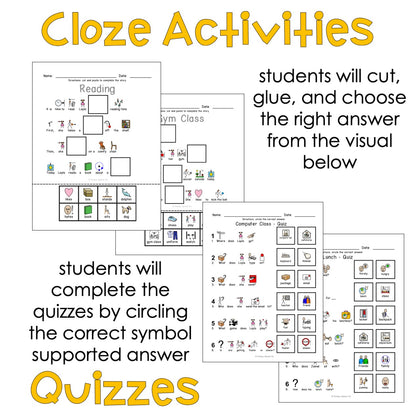 School - Symbol Supported Reading Comprehension for Special Ed