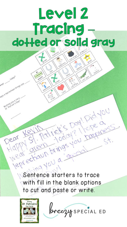 St. Patrick's Day Cards: Differentiated for ALL your Special Education Students