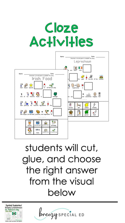 St. Patrick's Day - Symbol Supported Picture Reading Comprehension