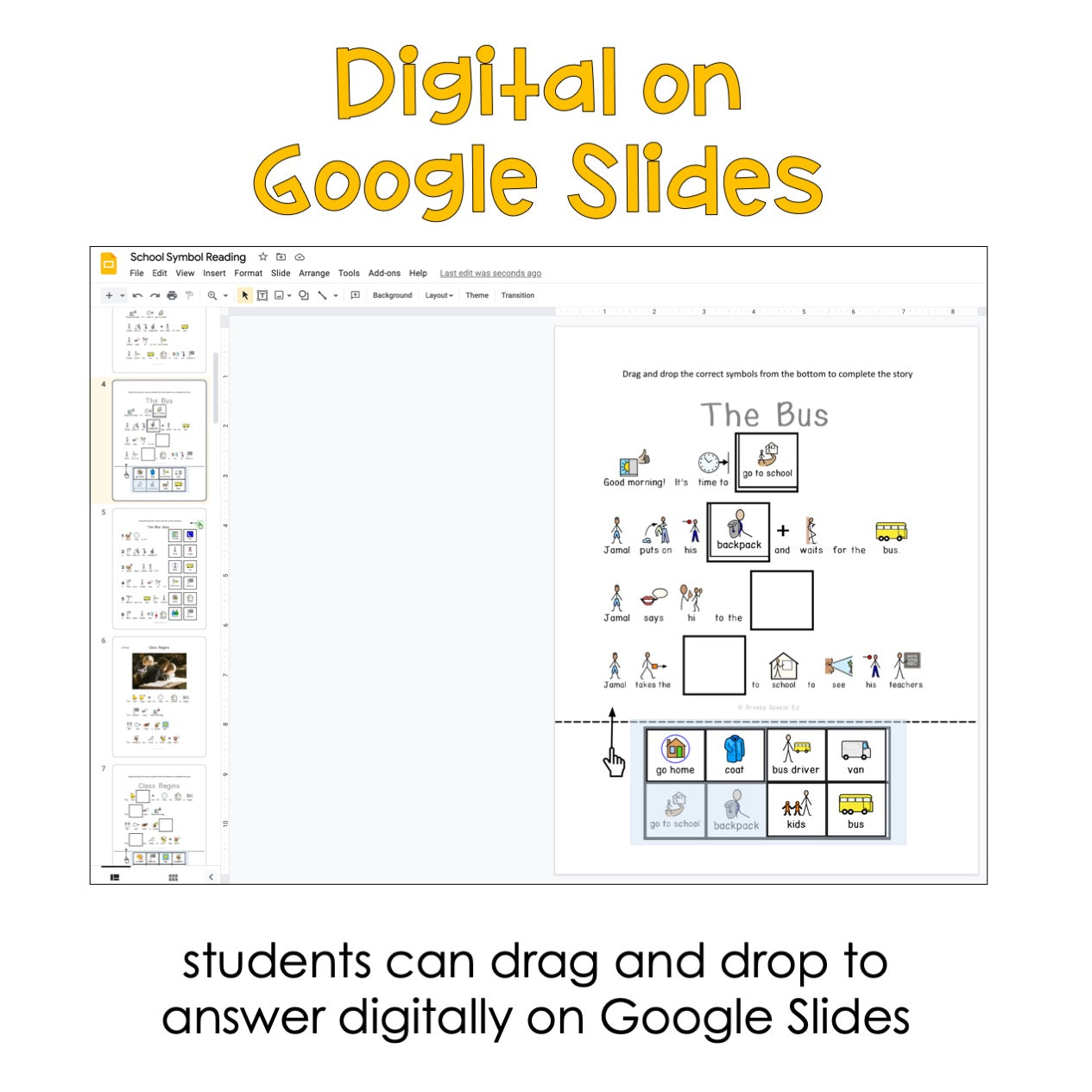 School - Symbol Supported Reading Comprehension for Special Ed