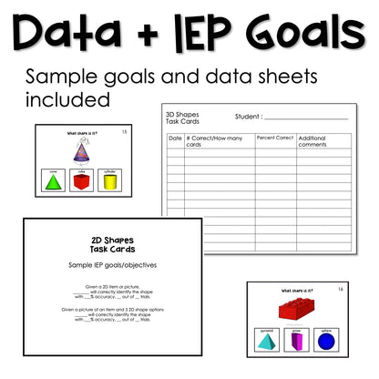 Shape Task Cards (3D) for autism and special education
