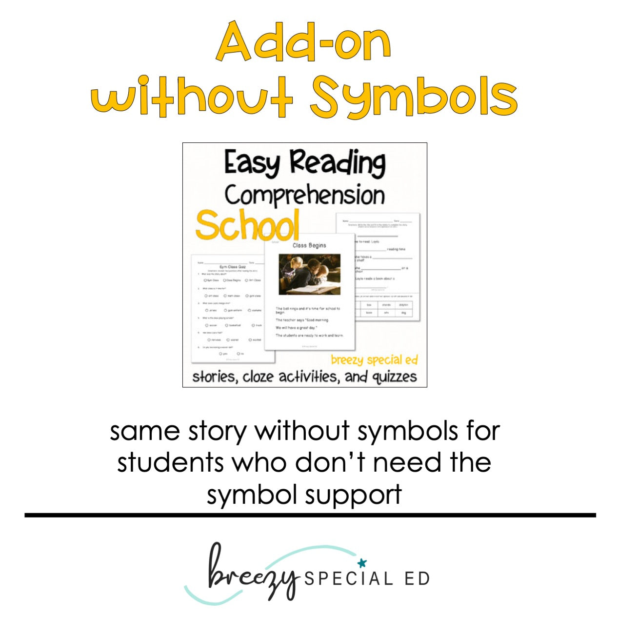 School - Symbol Supported Reading Comprehension for Special Ed