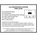 Counting Dominos and Dice task cards for autism and special education