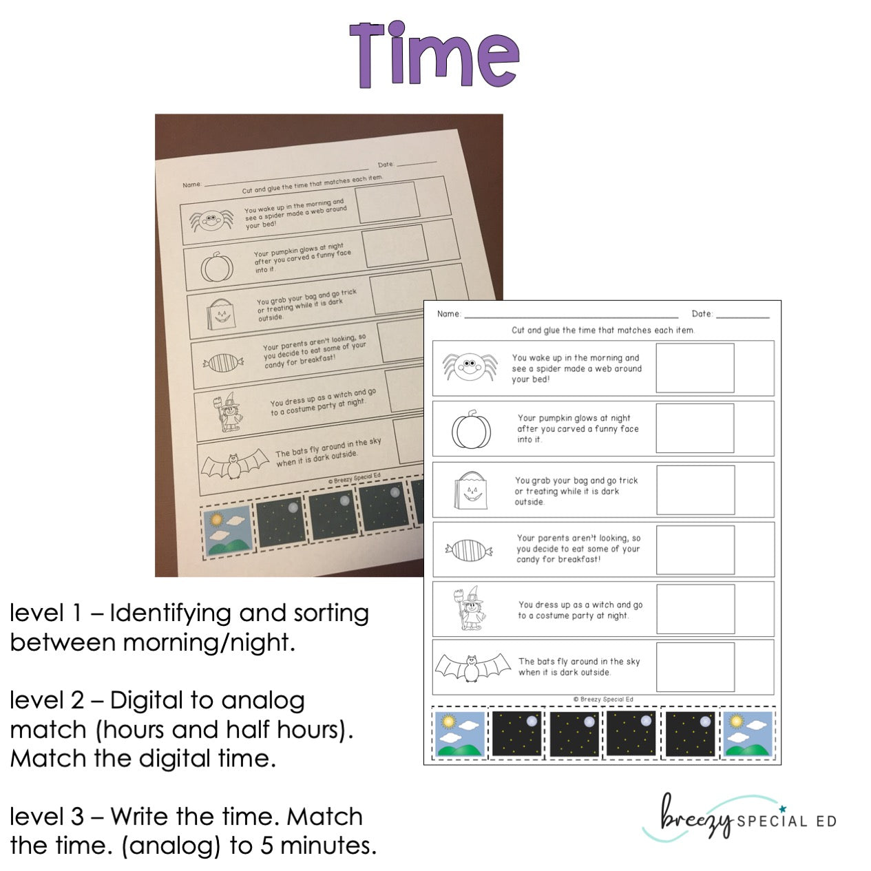 Differentiated Life Skill Math Pack: Halloween Themed (special education)