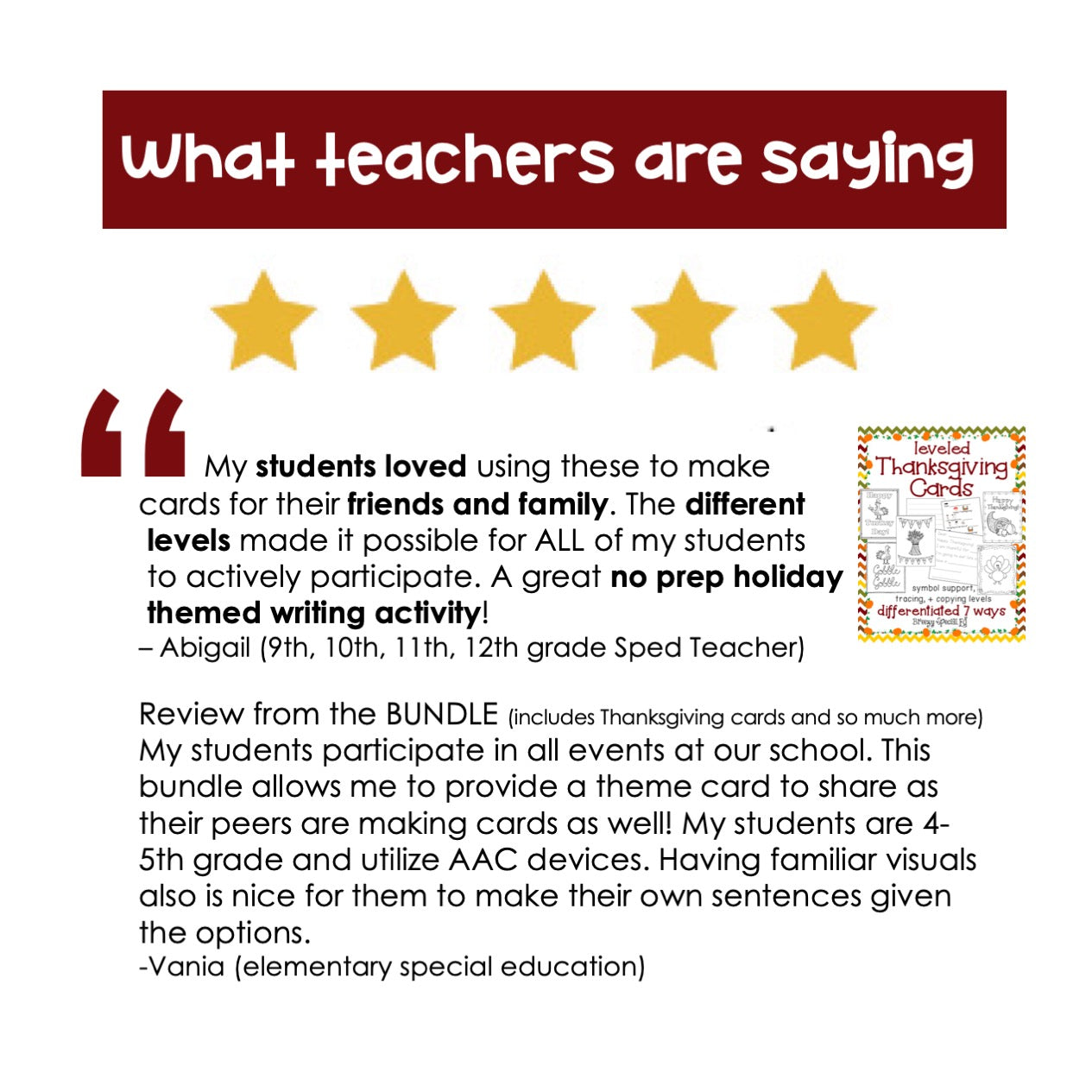 Thanksgiving Cards: Differentiated for ALL your Special Ed Students