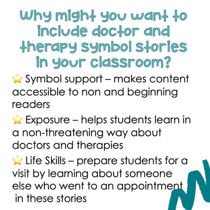 Doctor Visits and Therapies - Symbol Supported Picture Reading Comprehension
