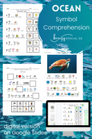 Ocean Animal Symbol Reading Comprehension for visual learners, special education and students with autism