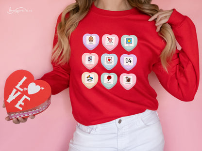 Candy Heart PCS Symbol Special Education Teacher Sweatshirt