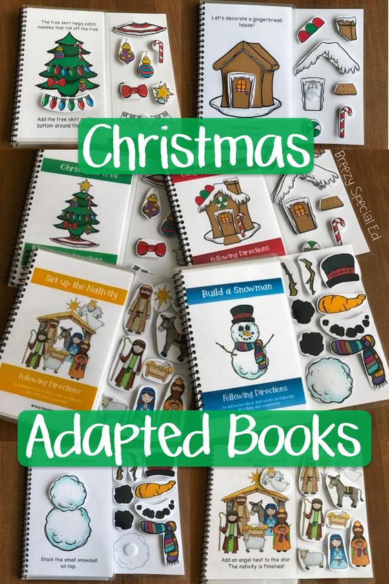 Christmas Adapted Books Following Directions + Sequencing for Special Ed Set 1