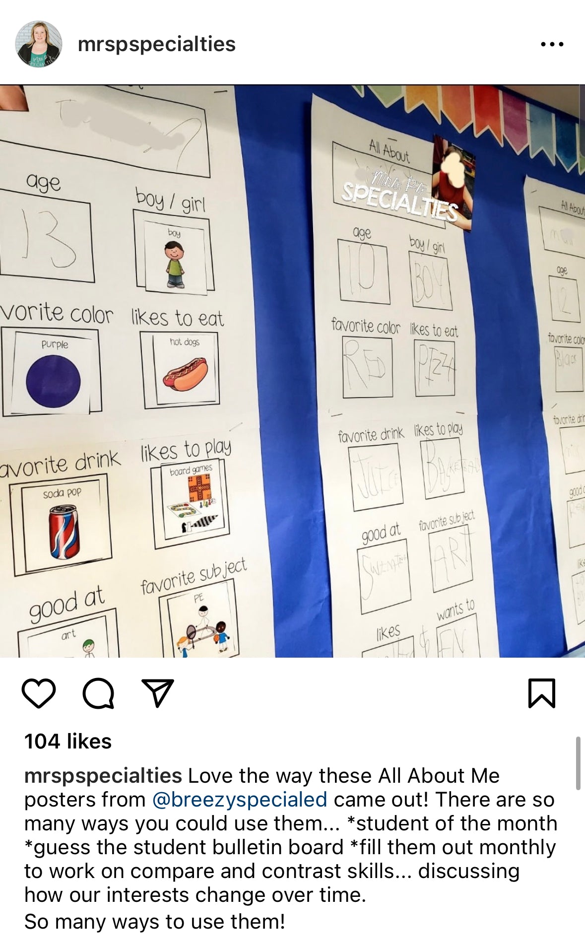 All About Me Posters - Student Spotlight - for Special Education