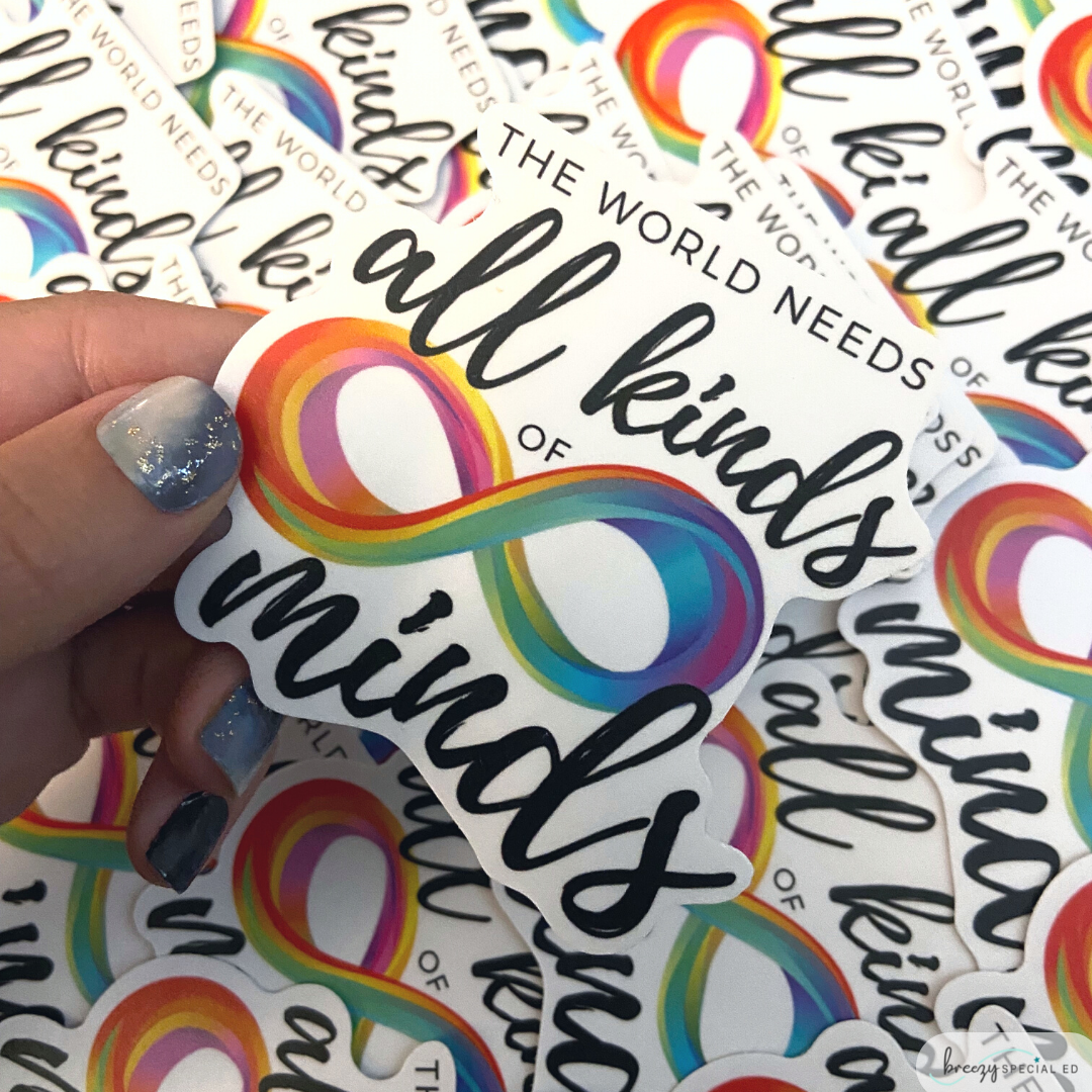 Needs Sticker The World Needs All Kinds of Minds | Teacher Sticker | Autism Neurodiv ...
