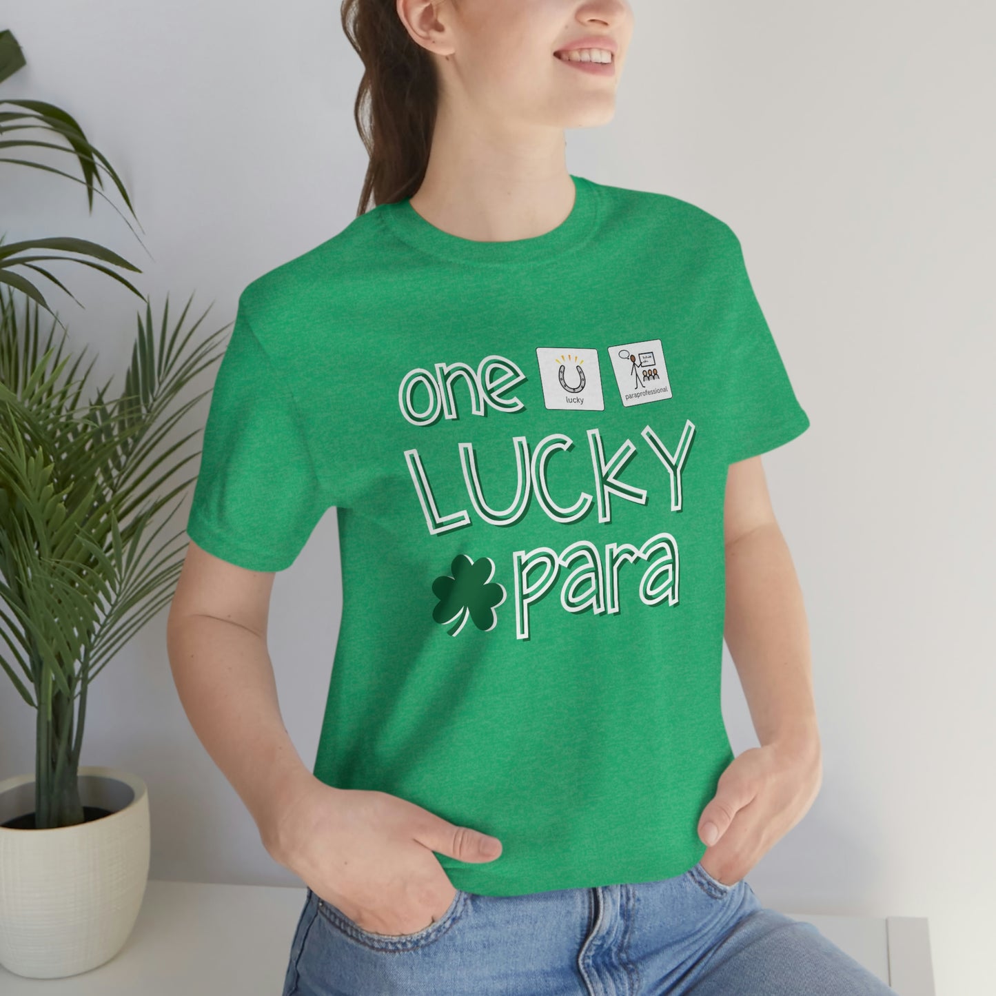 One Lucky Paraprofessional Shirt with Symbol Support | Special Education Aide Teacher Tee