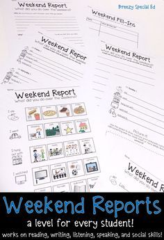 Weekend Reports for Special Education Students - Differentiated