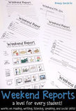 Weekend Reports for Special Education Students - Differentiated