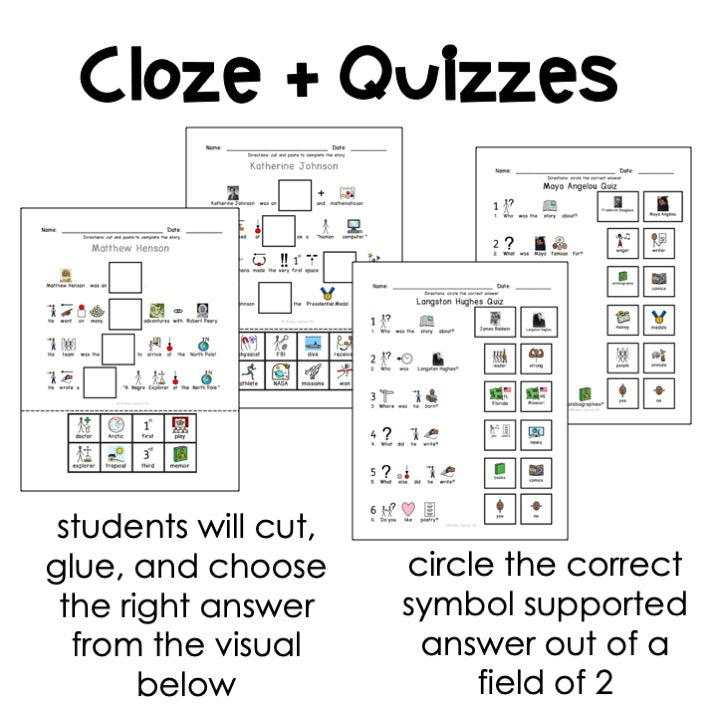 Black History set 2 - Symbol Supported Reading Comprehension for Special Ed