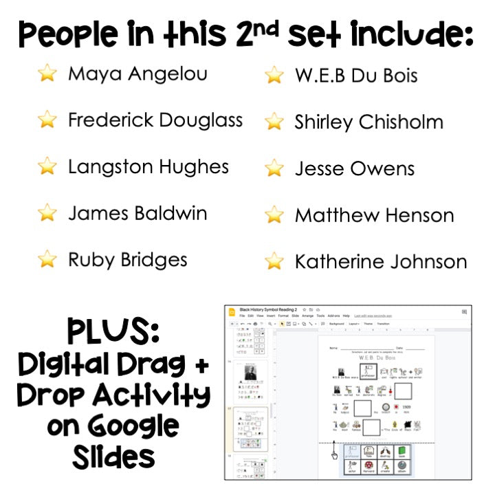 Black History set 2 - Symbol Supported Reading Comprehension for Special Ed