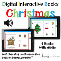 Christmas Interactive and Adapted DIGITAL Books for Special Education and distance learning Boom Cards
