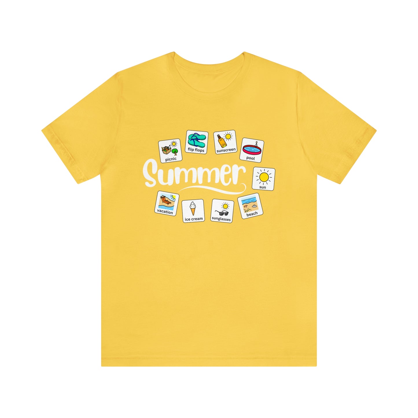 Summer Special Education Teacher Tee with Widgit Symbol Support
