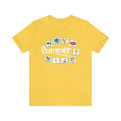 Summer Special Education Teacher Tee with Widgit Symbol Support