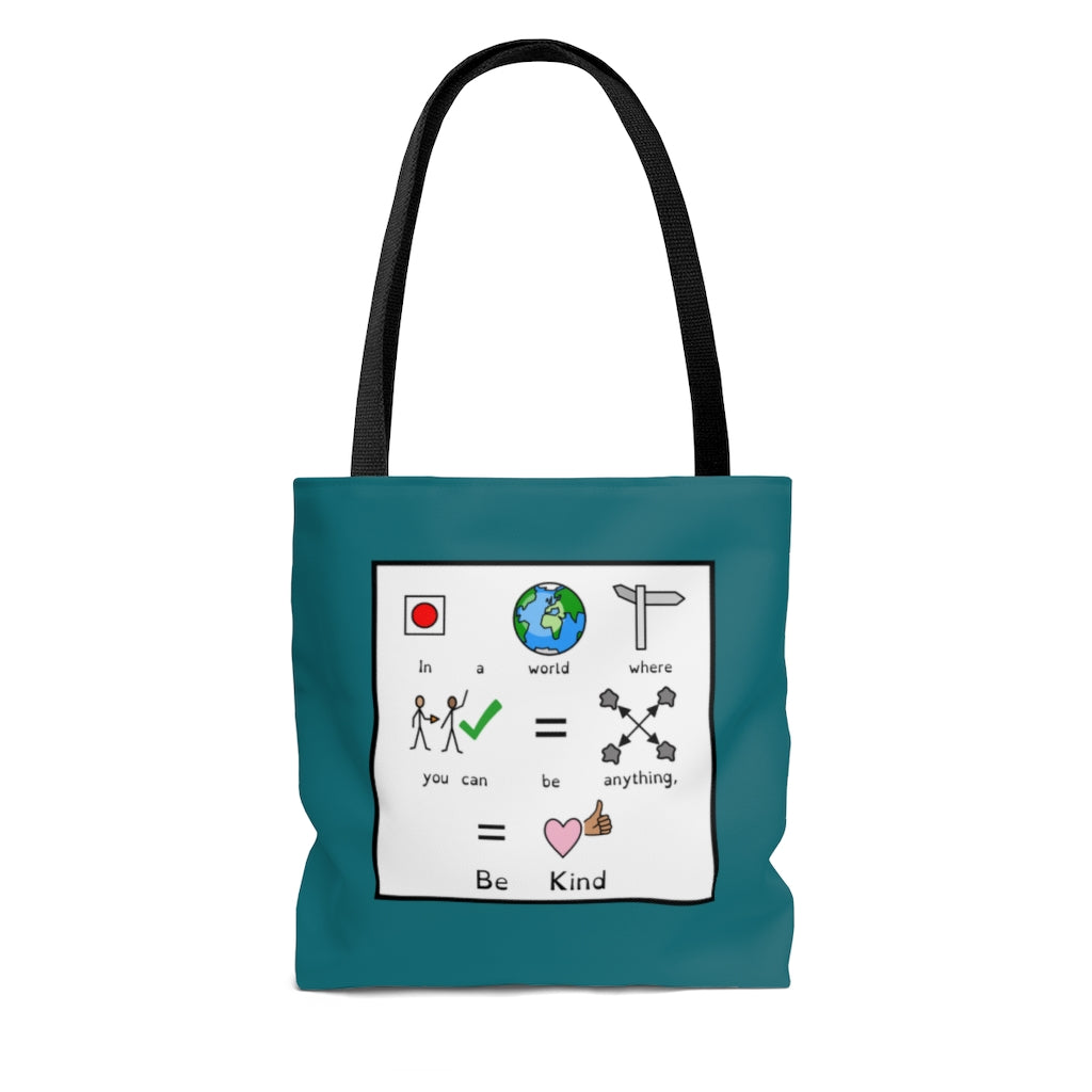 TEAL Be Kind Symbol Quote Tote Bag for Special Education Teachers / SLP