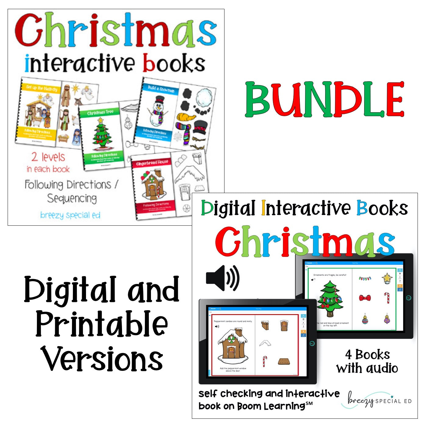 Digital and Printable BUNDLE: Christmas Direction Interactive Books