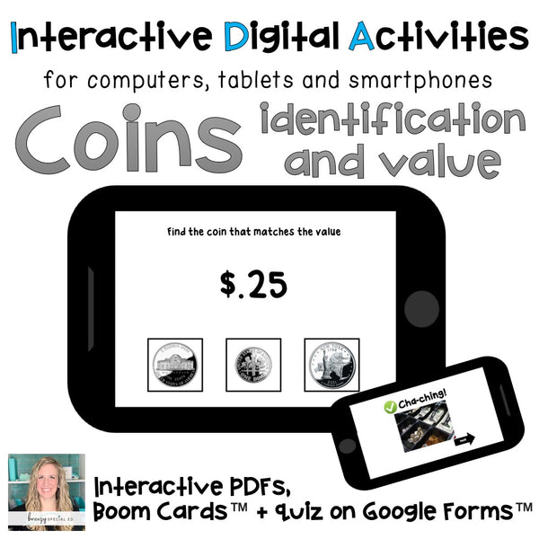 coin digital task card activity life skill special education