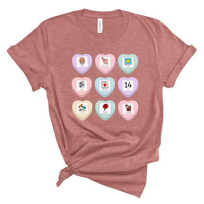 Candy Heart PCS Symbol Special Education Teacher Tee