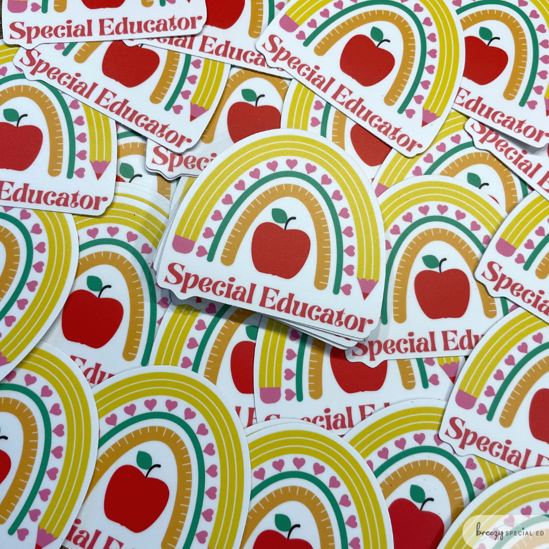 Special Education Rainbow Pencil Sticker | Special Education Teacher Sticker