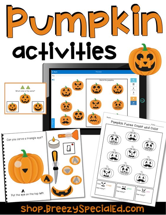 Pumpkin Jack-O-Lantern Adapted Book, Task Cards, and MORE Halloween Activities