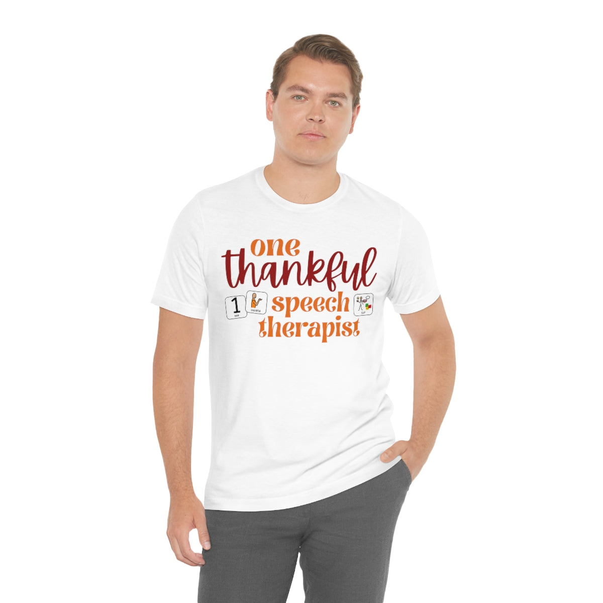 One Thankful Speech Therapist Shirt with symbol cards for SLPs | Speech Pathlogist