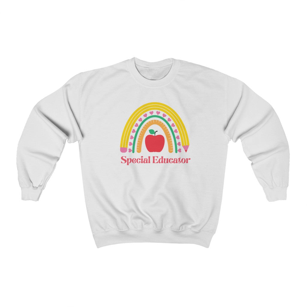 Special Education Teacher Pencil Rainbow Sweatshirt