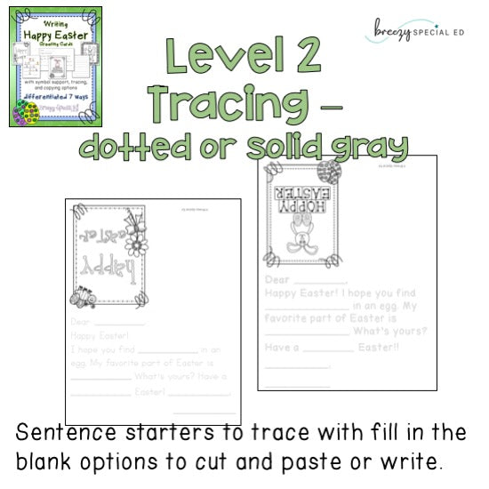 Easter Cards: Differentiated for ALL your Special Ed Students