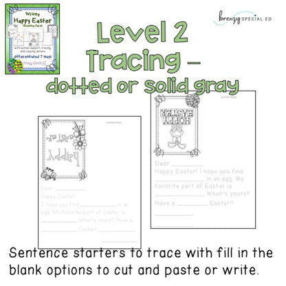 Easter Cards: Differentiated for ALL your Special Ed Students