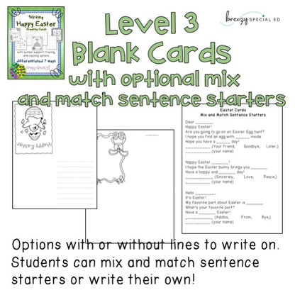 Easter Cards: Differentiated for ALL your Special Ed Students