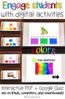 What color is it? ⋅ Interactive PDF, Boom Cards, and Quiz ⋅ Distance Learning