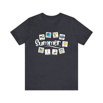 Summer Special Education Teacher Tee with Widgit Symbol Support