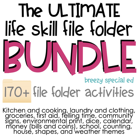 Skill Folder File Special Education File Folder Activities for Autism & Life Skills ...