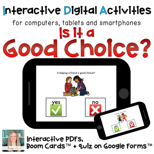 good choice behavior digital task cards for special ed