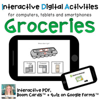groceries life skill digital task cards for special education