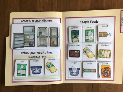 Special Education Kitchen / Cooking Life Skill File Folders - Set 2 11pk - Fully Prepped