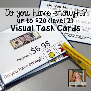 Do you have enough money? Level 2 - Money Math Task Cards for special education